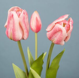 Силиконовые тюльпаны Loving Heart 3 шт, 48 см нежно-розовые EDG фото 8