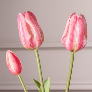 Силиконовые тюльпаны Loving Heart 3 шт, 48 см нежно-розовые EDG фото 2