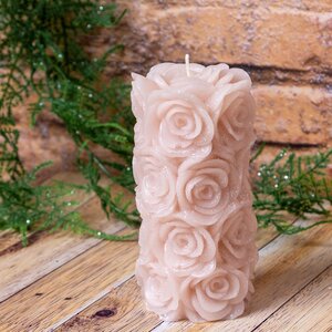 Декоративная свеча Розабелла 14*7 см розовый бутон (Kaemingk, Нидерланды). Артикул: ID48289