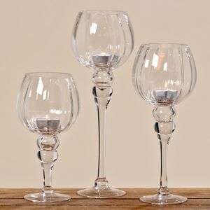 Набор подсвечников - бокалов Элайна 3 шт 20-30 см прозрачный (Boltze, Германия). Артикул: 2190400