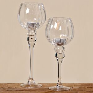 Набор подсвечников - бокалов Элайна 2 шт 25-30 см прозрачный (Boltze, Германия). Артикул: 2190400-1