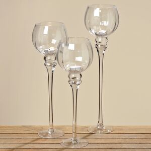 Набор подсвечников - бокалов Мануэль 3 шт 38-47 см прозрачный (Boltze, Германия). Артикул: 2191000