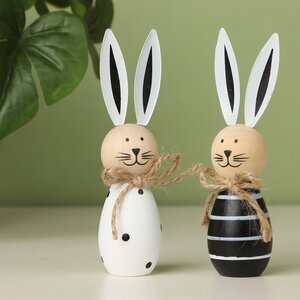 Набор декоративных фигурок Кролики Black and White 10 см, 2 шт (Breitner, Германия). Артикул: 22-0196-1-набор