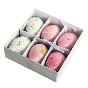 Пасхальные подвески Яйца - Flower Pink 6 см, 6 шт Breitner фото 8