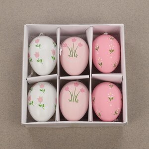 Пасхальные подвески Яйца - Flower Pink 6 см, 6 шт Breitner фото 6