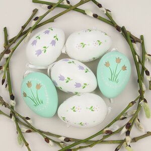 Пасхальные подвески Яйца - Flower Green 6 см, 6 шт Breitner фото 1