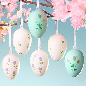 Пасхальные подвески Яйца - Мятное Утро 6 см, 6 шт