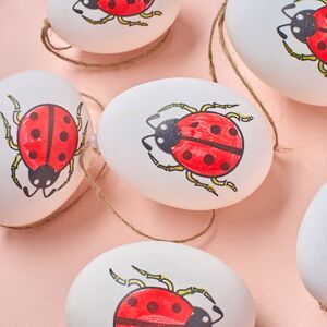 Пасхальные подвески Яйца - Божьи Коровки 6 см, 6 шт, натуральные Breitner (Брайтнер) фото 2