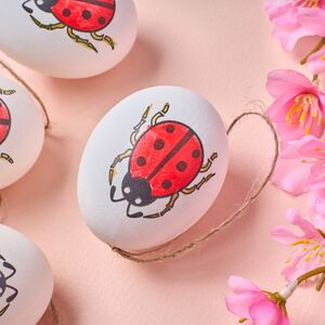 Пасхальные подвески Яйца - Божьи Коровки 6 см, 6 шт, натуральные Breitner (Брайтнер) фото 3