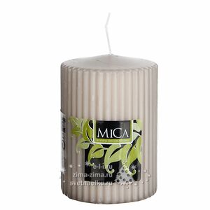 Свеча рифленая Аура, 100*70 мм, светло-серый (Edelman, Нидерланды). Артикул: 225062