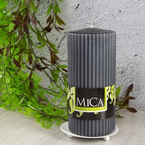 Свеча рифленая Аура Макси, 150*70 мм, темно-серый (Edelman, Нидерланды). Артикул: 225083