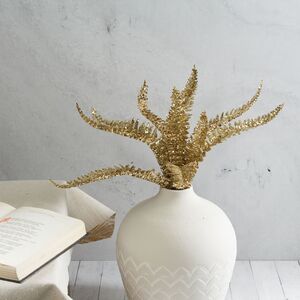 Декоративная ветка Папоротник Фортунеи 38 см, золотой (EDG, Италия). Артикул: 232653-01