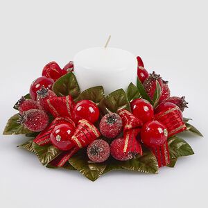 Венок для свечи Ягоды шиповника 13 см