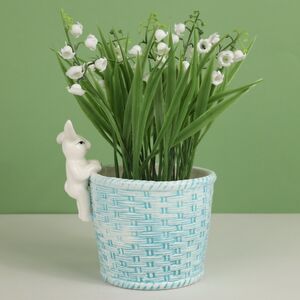 Декоративное кашпо Крошка Кролик 14 см голубое Koopman фото 3