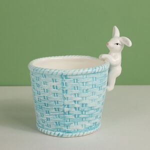 Декоративное кашпо Крошка Кролик 14 см голубое Koopman фото 2