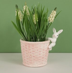 Декоративное кашпо Крошка Кролик 14*11 см розовое (Koopman, Нидерланды). Артикул: 252980080-2