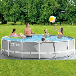 Каркасный бассейн 26724 Intex Prism Frame (Интекс Призм Фрейм) 457*107 см серый, картриджный фильтр, аксессуары INTEX (Интекс) фото 3