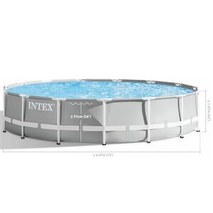 Каркасный бассейн 26724 Intex Prism Frame (Интекс Призм Фрейм) 457*107 см серый, картриджный фильтр, аксессуары INTEX (Интекс) фото 6