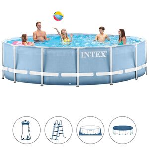 Каркасный бассейн Intex Prism Frame 457*122 см голубой, картриджный фильтрс, аксессуары (INTEX, Китай). Артикул: 26736/28736