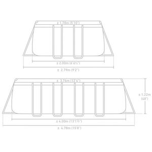 Прямоугольный каркасный бассейн 26790 Intex Prism Frame 400*200*122 см серый, картриджный фильтр, лестница INTEX фото 6