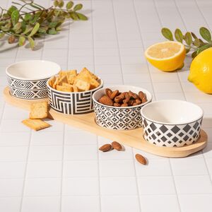 Набор для закусок Black and White 38*10 см, 5 предметов