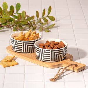 Набор для закусок Black and White 25*10 см, 3 предмета