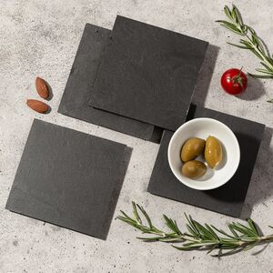 Подставка из сланца 10*10 см квадратная, 4 шт