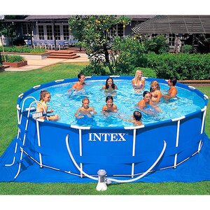 Каркасный бассейн Intex Metal Frame 457*107 см, картриджный фильтр, аксессуары INTEX фото 2