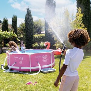 Каркасный бассейн 28292 Intex Metal Frame (Интекс Метал Фрейм) 244*76 см, розовый, фильтр-насос INTEX фото 4