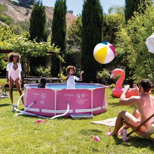Каркасный бассейн 28292 Intex Metal Frame (Интекс Метал Фрейм) 244*76 см, розовый, фильтр-насос INTEX фото 5