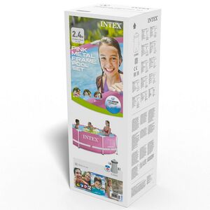 Каркасный бассейн 28292 Intex Metal Frame (Интекс Метал Фрейм) 244*76 см, розовый, фильтр-насос INTEX фото 8