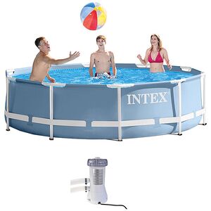 Каркасный бассейн Intex Prism Frame 366*76 см голубой, картриджный фильтр (INTEX, Китай). Артикул: 28712