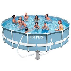Каркасный бассейн Intex Prism Frame 457*84 см, картриджный фильтр, аксессуары (INTEX, Китай). Артикул: 28728