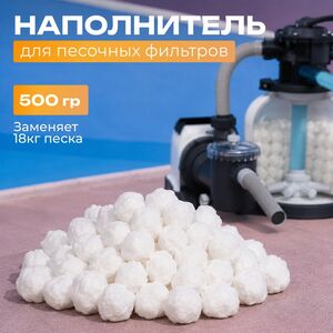 Наполнитель для песчаных фильтров Fiber Ball (Файбер Бол) 500 гр INTEX (Интекс) фото 1