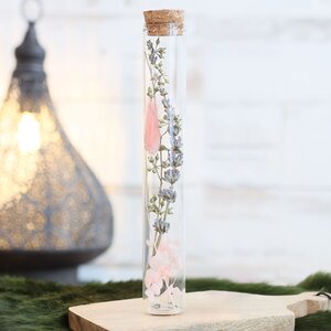 Стеклянная колба с цветами Floricco: Teona 20*3 см (Ideas4Seasons, Нидерланды). Артикул: 29344-1