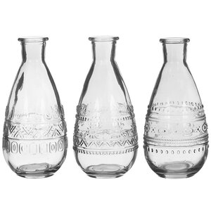 Набор стеклянных ваз Rome 16 см прозрачный, 3 шт (Ideas4Seasons, Нидерланды). Артикул: 29730-набор-1
