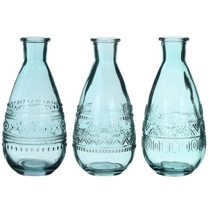 Набор стеклянных ваз Rome 16 см голубой, 3 шт Ideas4Seasons фото 1