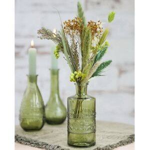 Набор стеклянных бутылок Порту 15 см, 3 шт, оливковый Ideas4Seasons (Идеас Фор Сезонс) фото 2