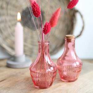 Стеклянная ваза-бутылка Milano 10 см розовая (Ideas4Seasons, Нидерланды). Артикул: 29791