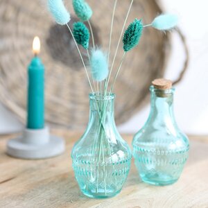Стеклянная ваза-бутылка Milano 10 см голубая (Ideas4Seasons, Нидерланды). Артикул: 29793