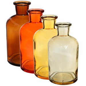 Набор стеклянных ваз Terra Argento 12 см, 4 шт (Ideas4Seasons, Нидерланды). Артикул: 29808-набор