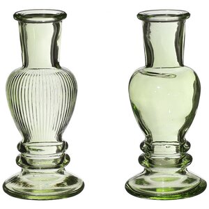 Стеклянная ваза-подсвечник Stefano 11 см зеленая, 2 шт (Ideas4Seasons, Нидерланды). Артикул: 29885-набор