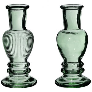 Стеклянная ваза-подсвечник Stefano 11 см темно-зеленая, 2 шт (Ideas4Seasons, Нидерланды). Артикул: 29888-набор