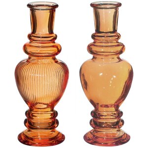 Стеклянная ваза-подсвечник Stefano 16 см янтарная, 2 шт (Ideas4Seasons, Нидерланды). Артикул: 29893-набор