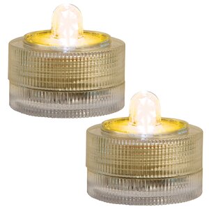 Плавающие светодиодные свечи, 2 шт, теплая белая LED лампа, на батарейках (Ideas4Seasons, Нидерланды). Артикул: 30104