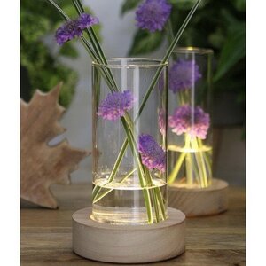 Стеклянная ваза с подсветкой Lokrum 18 см, на батарейках Ideas4Seasons фото 2