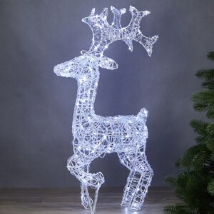 Светодиодный олень Нельсон 78 см, 120 холодных белых LED ламп, IP44 (Winter Deco, Россия). Артикул: 3060111