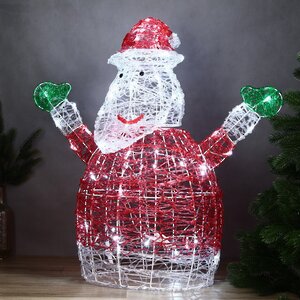 Светодиодный Санта Клаус - Сказочный Оптимист 75 см, 70 холодных белых LED ламп, IP44 Winter Deco фото 1