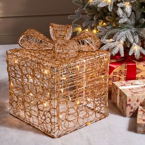 Светящийся подарок Lokka 40 см, 40 теплых белых LED ламп, на батарейках, IP44 Winter Deco фото 1