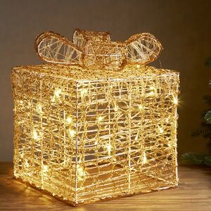 Светящийся подарок Lokka 40 см, 40 теплых белых LED ламп, на батарейках, IP44 Winter Deco фото 1